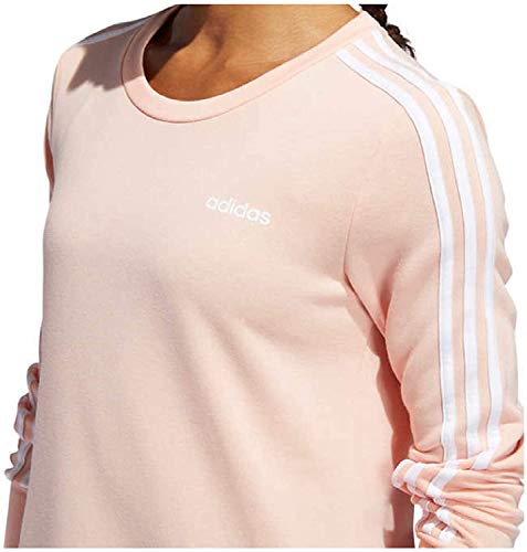 adidas Cuello redondo de 3 rayas para mujer., XL, Rosado