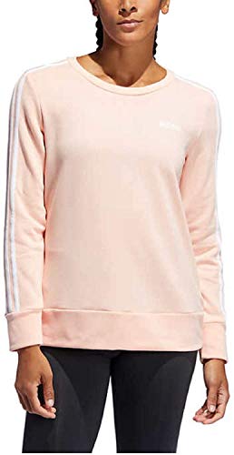 adidas Cuello redondo de 3 rayas para mujer., XL, Rosado