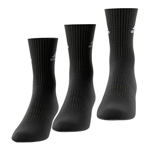 adidas CUSH CRW 3PP Socks, Unisex adulto, Black/Black/White, M