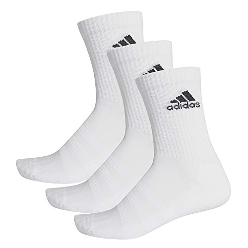 adidas CUSH CRW 3PP Socks, Unisex adulto, White/White/Black, XS