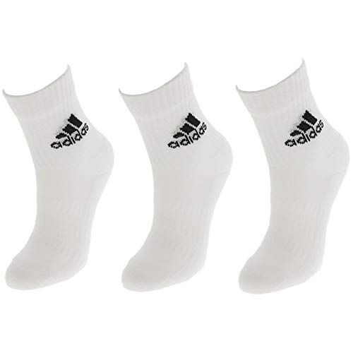adidas CUSH CRW 3PP Socks, Unisex adulto, White/White/Black, XS
