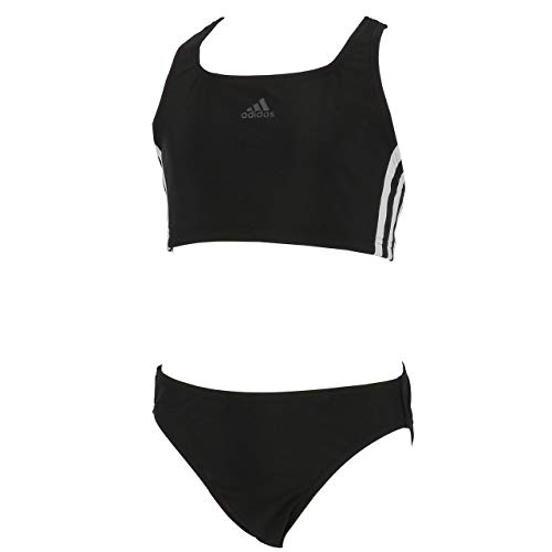 adidas FIT 2PC 3S Y Traje de Baño, Niñas, Negro (Black/White), 13-14 años