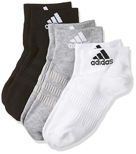 adidas LIGHT ANK 3PP Socks, Unisex adulto, Medium Grey Heather/White/Black, L