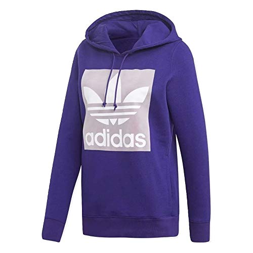 adidas Mujer Trefoil Hoodie Sudaderas con Capucha Azul, 42