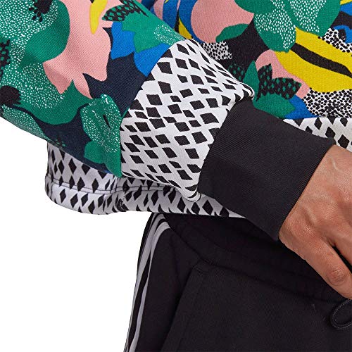 adidas Originals Cropped Hoodie Sudadera con Capucha, Negro/Multco, 46 Womens