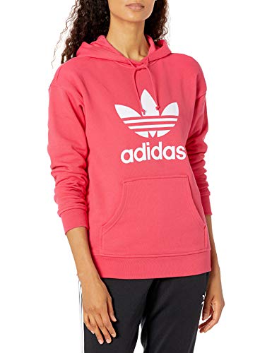 adidas Originals Trefoil Hoodie Sudadera con Capucha, Rosa y Blanco, 2X para Mujer