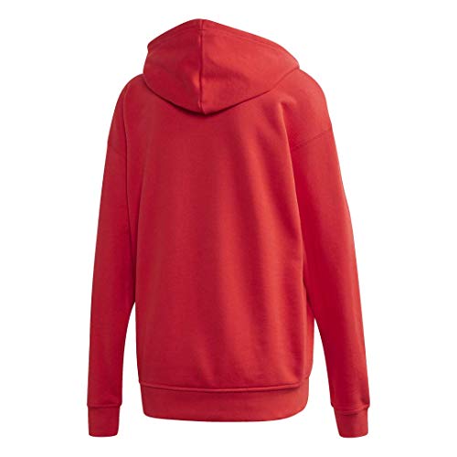 adidas Originals Trefoil Hoodie Sweatshirt Sudadera con Capucha, Rojo y Blanco, L para Mujer