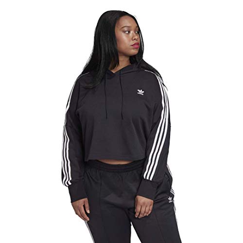 adidas Originals womens Cropped Hoodie Sweater, Black, 2X US