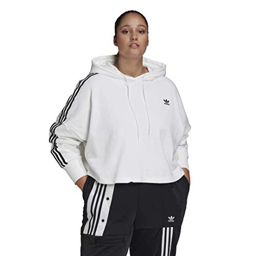 adidas Originals womens Cropped Hoodie Sweater, WHITE, 3X US