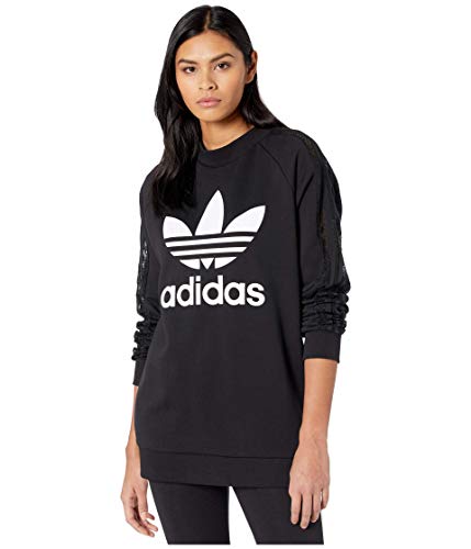 adidas Originals Women's Trefoil Lace Sweatshirt Black X-Small