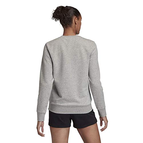 adidas Sudadera con Capucha de Cuello Redondo para Mujer, Color Gris Mediano/Rosa, Talla pequeña