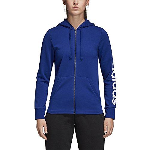adidas Sudadera con Capucha para Mujer Athletics Essentials Linear con Cremallera Completa, Mujer, Capucha, S1754WCL400, Mystery Ink/White, XS