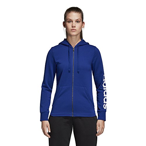 adidas Sudadera con Capucha para Mujer Athletics Essentials Linear con Cremallera Completa, Mujer, Capucha, S1754WCL400, Mystery Ink/White, XS