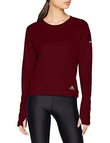 adidas Supernova Run Cru Manga Larga Sudadera, Color Azul, Mujer, CY5825, Noble Maroon/Colored Heather, Large