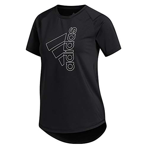 adidas Tech Bos tee Camiseta de Manga Corta, Mujer, Black/White, L