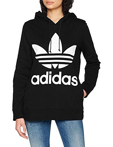 Adidas Trefoil Hoodie Sweatshirt, Mujer, black, 42