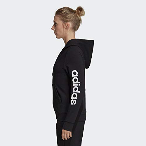adidas W Essentials Linear HD Sudadera con Capucha, Mujer, Negro (Black/White), 2XS