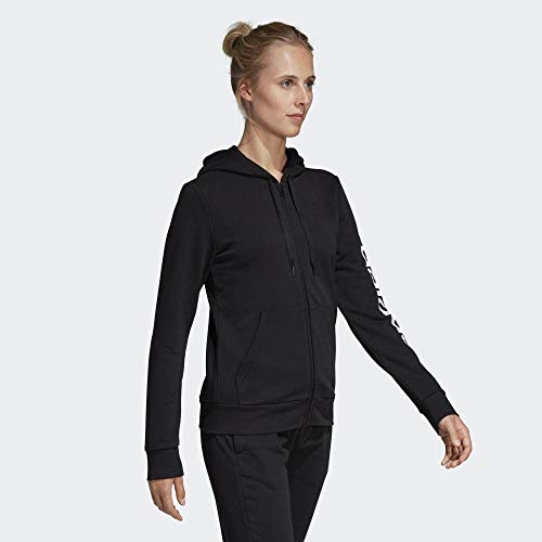 adidas W Essentials Linear HD Sudadera con Capucha, Mujer, Negro (Black/White), 2XS
