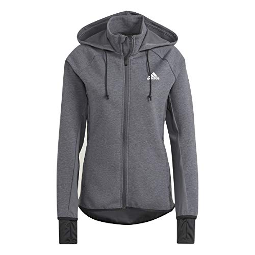 adidas W MT FZ HD, Sudadera con Capucha, Mujer, Gris, XL