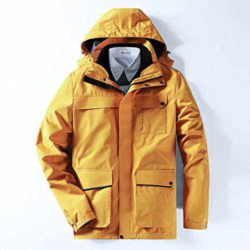 Aerlan Chaqueta Impermeable y Funcional,Chaqueta Multifuncional,Chaqueta Outdoor Tres en uno Desmontable más Traje de esquí Acolchado de Terciopelo-Hombre H_M #