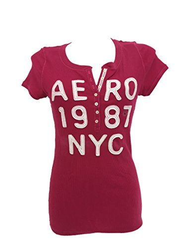Aeropostal - Camiseta de manga corta para mujer rojo XL