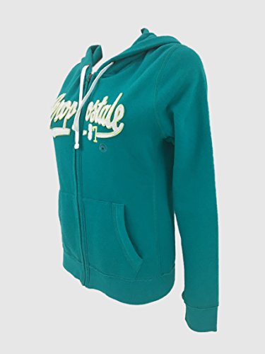 Aeropostal Mujer Sudaderas Zip & Cap verde Smeraldo M