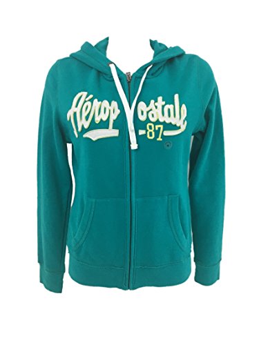 Aeropostal Mujer Sudaderas Zip & Cap verde Smeraldo M