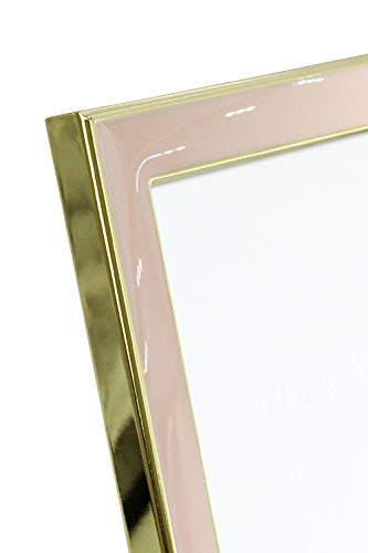 Afuly Marco de fotos de oro rosa de 6 x 4 marco de metal simple lindo regalo de decoración dorado para las mujeres