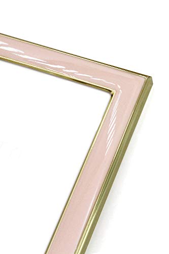 Afuly Marco de fotos de oro rosa de 6 x 4 marco de metal simple lindo regalo de decoración dorado para las mujeres