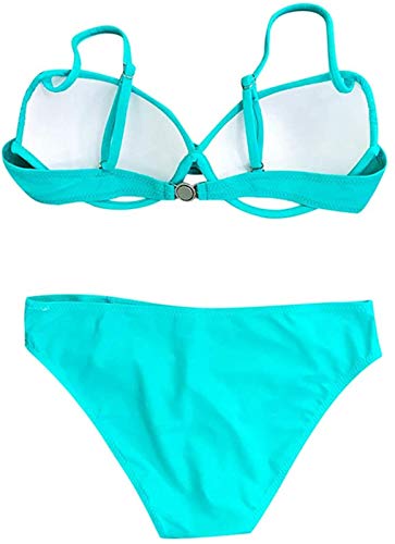 AGLOAT Traje de baño de mujer push up brasileño, conjunto de bikini halter retro, traje de baño H-M
