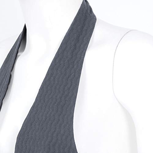 Agoky Chaleco Mujer Chica Vestimenta Classico Traje Formal de Fiesta Ceremonia Bautizo Boda Algodón Uniforme Camarera Suit Vest Waistcoat Gris M