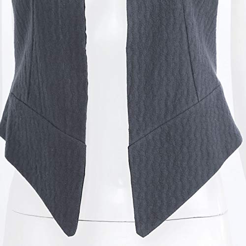 Agoky Chaleco Mujer Chica Vestimenta Classico Traje Formal de Fiesta Ceremonia Bautizo Boda Algodón Uniforme Camarera Suit Vest Waistcoat Gris M