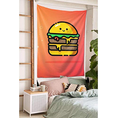 Ahdyr Bonito Tapiz Doble Cheeseburge para Colgar en la Pared, tapices de decoración para Dormitorio, Sala de Estar (80 x 60 Pulgadas)