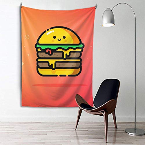 Ahdyr Bonito Tapiz Doble Cheeseburge para Colgar en la Pared, tapices de decoración para Dormitorio, Sala de Estar (80 x 60 Pulgadas)
