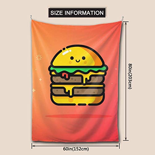 Ahdyr Bonito Tapiz Doble Cheeseburge para Colgar en la Pared, tapices de decoración para Dormitorio, Sala de Estar (80 x 60 Pulgadas)