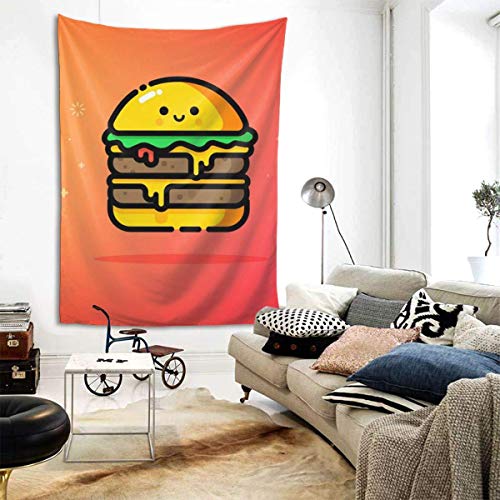 Ahdyr Bonito Tapiz Doble Cheeseburge para Colgar en la Pared, tapices de decoración para Dormitorio, Sala de Estar (80 x 60 Pulgadas)