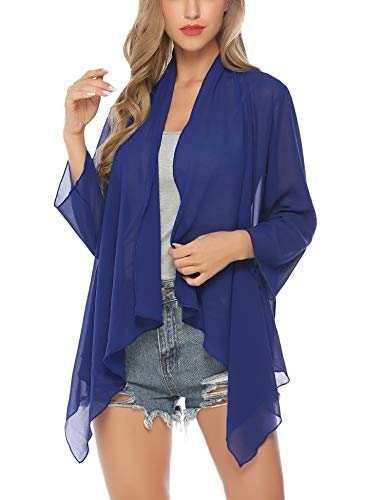 Aibrou Cárdigan Kimonos Gasa para Mujer,Camisas Verano Tops Manga 3/4,Camisolas y Pareos,Cárdigan Fiesta Casual Bikini Beach Cover-Ups Sarongs Vacaciones Playa Chal.