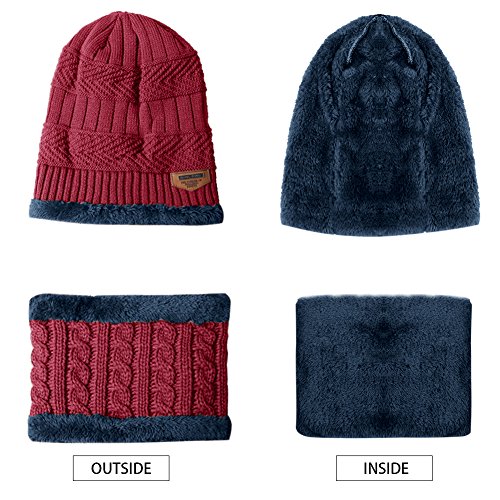 Aibrou Familiares Conjuntos Gorro y Bufanda Set Invierno para Hombre Mujer Bebe Ninos Ninas