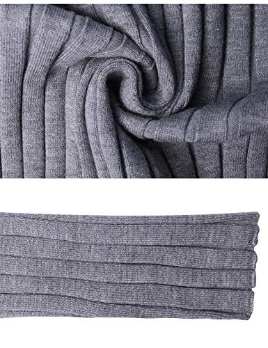 Aibrou Jersey de Cuello Alto para Mujer Sólido Ligero Suave Elástico Manga Larga Pull-Over Suéter （  Gris ， S ）