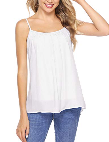 Aibrou Mujer Camiseta sin Mangas de Chaleco, Camisa Suelta Floja Ocasional Verano Blusa con Cuello Redondo