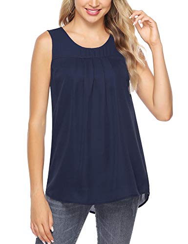 Aibrou Mujer Camisola de Verano Cami Tank Tops Dama Color Solido Correa Suelta Columpios con Volantes Blusa Camiseta sin Mangas