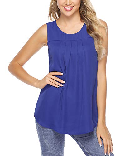 Aibrou Mujer Camisola de Verano Cami Tank Tops Dama Color Solido Correa Suelta Columpios con Volantes Blusa Camiseta sin Mangas