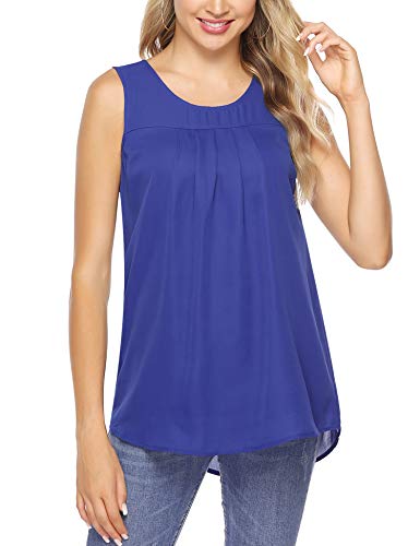 Aibrou Mujer Camisola de Verano Cami Tank Tops Dama Color Solido Correa Suelta Columpios con Volantes Blusa Camiseta sin Mangas
