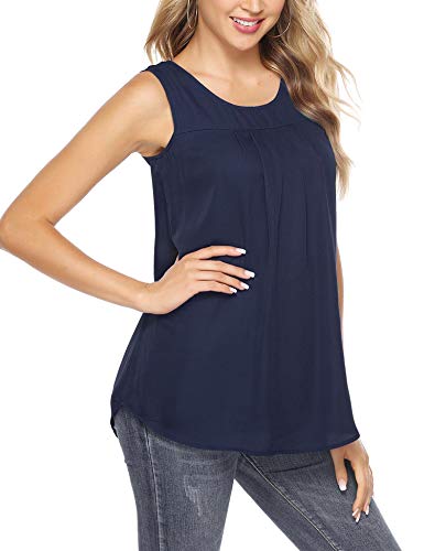 Aibrou Mujer Camisola de Verano Cami Tank Tops Dama Color Solido Correa Suelta Columpios con Volantes Blusa Camiseta sin Mangas