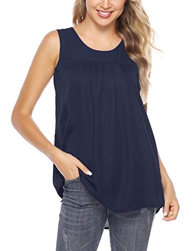 Aibrou Mujer Camisola de Verano Cami Tank Tops Dama Color Solido Correa Suelta Columpios con Volantes Blusa Camiseta sin Mangas