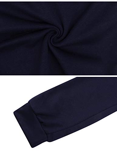 Aibrou Pantalones Deporte Mujer Pantalones Chandal Algodón Pantalón Jogger Yoga Fitnes Pantalones de Punto de Rayas, (Armada, L)