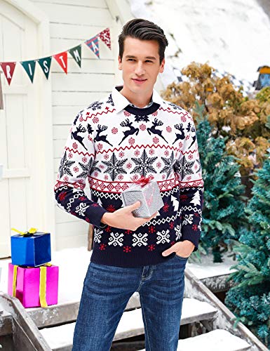 Aibrou Suéter de Navidad Familia Pullover de Punto Jerséis para Mujer Hombre Invierno Manga Larga Jersey Navideño para Niño Niña