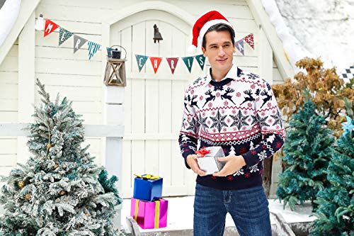 Aibrou Suéter de Navidad Familia Pullover de Punto Jerséis para Mujer Hombre Invierno Manga Larga Jersey Navideño para Niño Niña