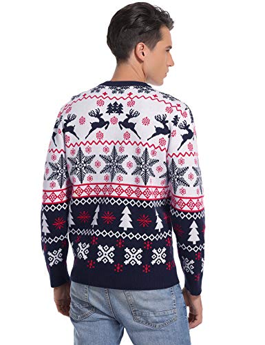 Aibrou Suéter de Navidad Familia Pullover de Punto Jerséis para Mujer Hombre Invierno Manga Larga Jersey Navideño para Niño Niña
