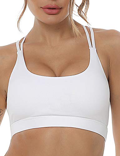 Aibrou Sujetador Deportivo Mujer Sujetador de Yoga Mujer con Acolchado Desmontable y Tirantes Elásticos sin Espalda para Yoga/Fitness/Run/Ejercicio de Diaria